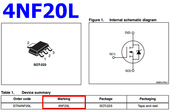4NF20L 4NF20L MOSFET N-CH 200V 1A