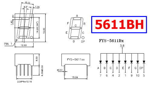 d5611 7 segment display datasheet