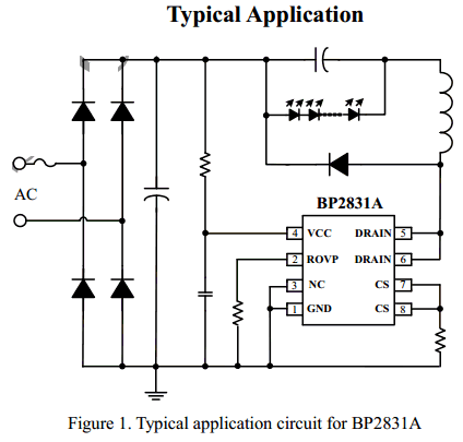 BP2831A Datasheet - Non-isolated Buck Offline LED Driver