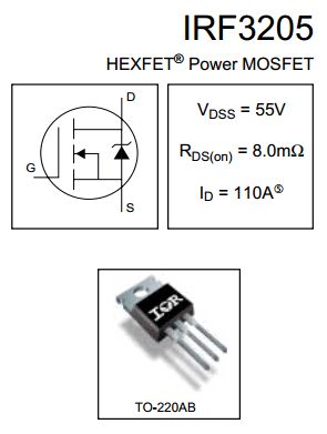 thumbnail image 2 of 5x IRF3205 N-Channel MOSFET – 55V 110A TO-220 – HEXFET Power Transistor – International Rectifier 2 of 5