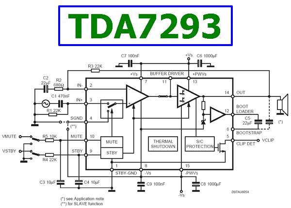 Tda7293 схема усилителя