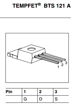 BTS121A Pinout Image