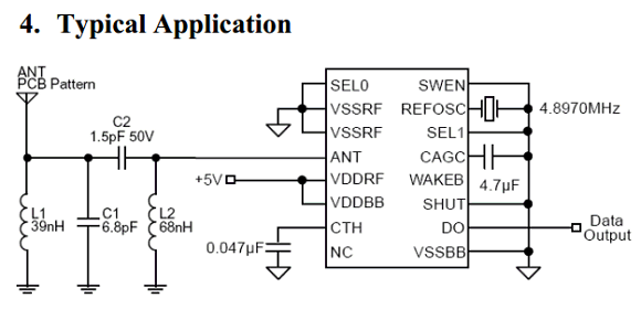 SYN470R circuit and typical application
