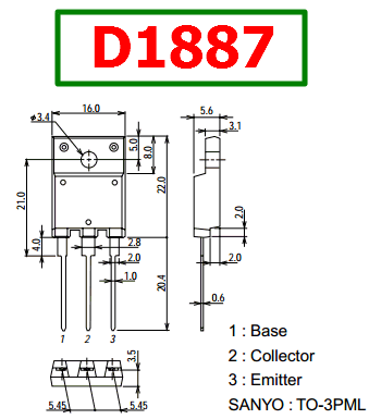 D1887 datasheet pinout