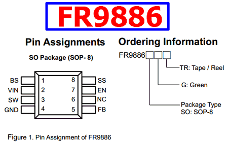 FR9886 datasheet pinout