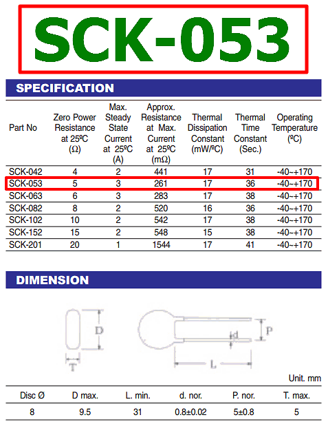 SCK-053 datasheet pinout SCK053