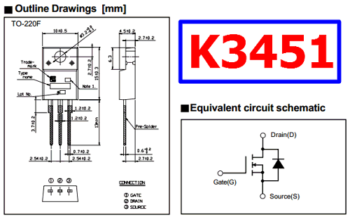 Bm3451 схема включения описание на русском K3451 Datasheet - Vds=600V, N-ch Power MOSFET - Fuji