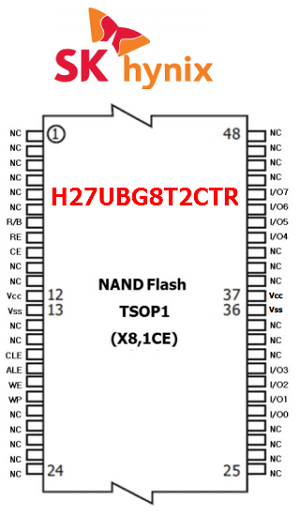 H27UBG8T2CTR datasheet pinout