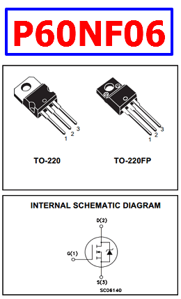 STP60NF06 P60NF06 Original ST Power N-Channel MOSFET – TO-220 Package