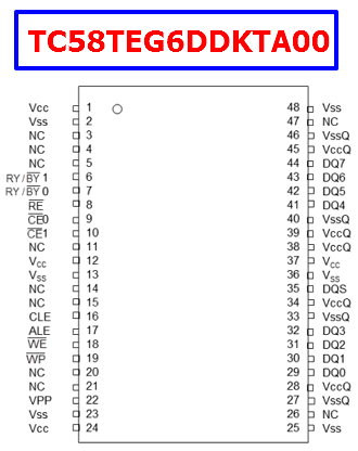 TC58TEG6DDKTA00 datasheet pinout