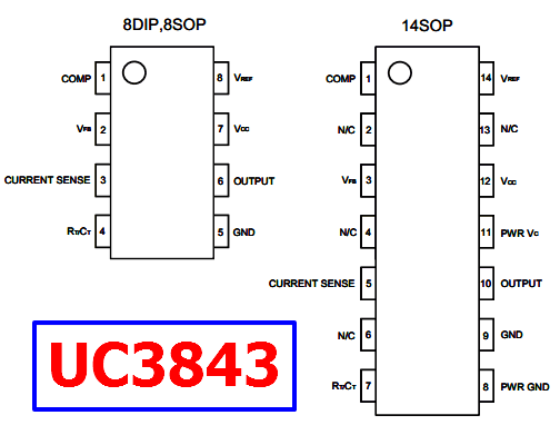 UC3843 pinout datasheet