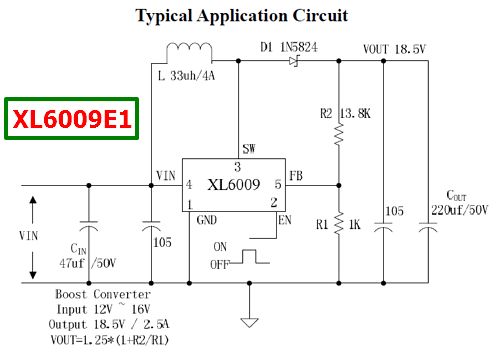 XL6009E1 - 60V 4A DC/DC Converter - XLSEMI - DataSheetGo.com dc power supply wiring diagram 