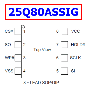 25Q80ASSIG datasheet pinout