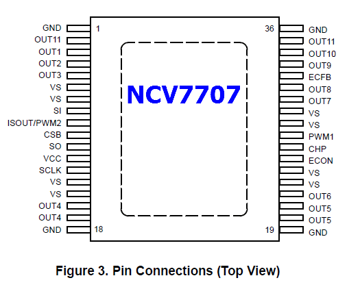 NCV7707 datasheet pinout