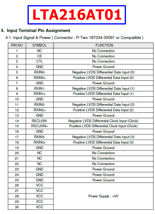 LTA216AT01 Datasheet Meta Search