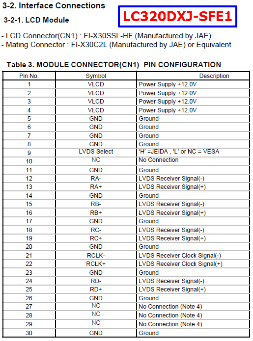 LC320DXJ-SFE1 Datasheet Meta Search