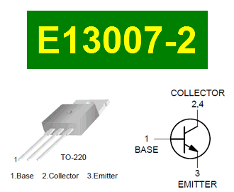 E13007-2 pinout datasheet equivalent