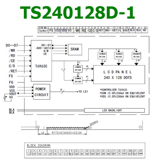 TS240128D-1 datasheet pinout