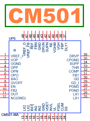 CM501 datasheet pinout