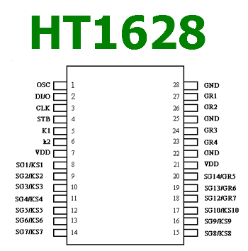 HT1628 pinout