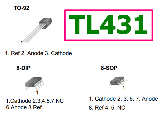 TL431 datasheet pinout