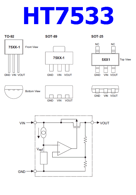 HT7533 datasheet pinout