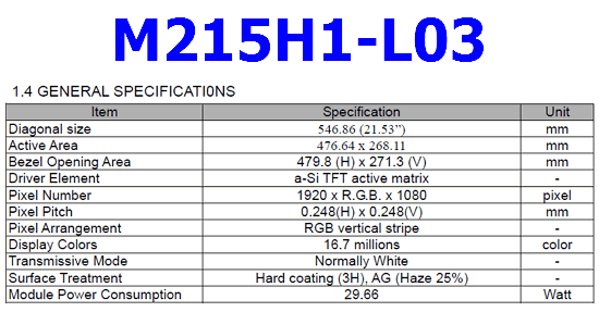 M215H1-L03 datasheet pinout
