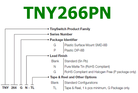 TNY266PN Ordering Information