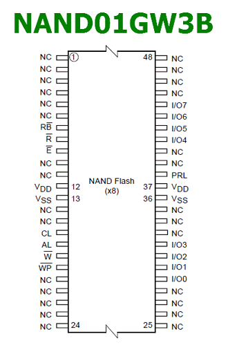 NAND01GW3B pinout