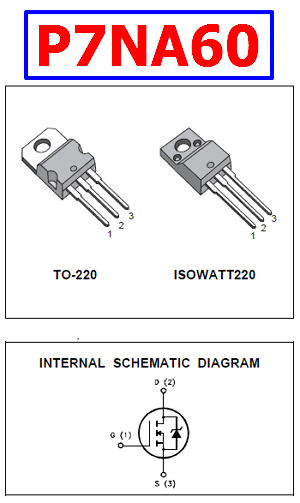 P7NA60 datasheet pinout