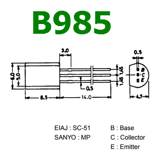 B985 datasheet pinout