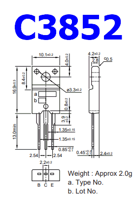 C3852 pinout transistor