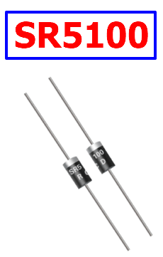 SR5100 Diode - 5A, 100V, Schottky Barrier Rectifier