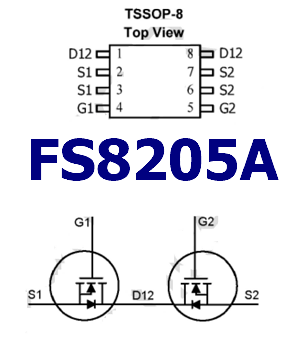thumbnail image 2 of 50pcs FS8205A 8205A IC – TSSOP-8 Package, Original New Reel 2 of 6