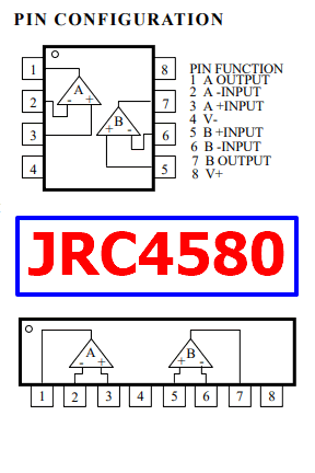 JRC4580 pinout datasheet op amp
