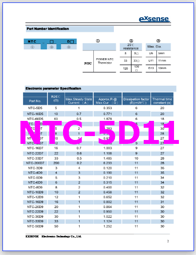 NTC-5D11 pdf datasheet