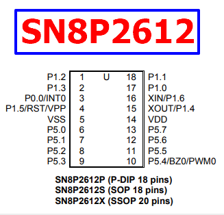 SN8P2612 datasheet pdf