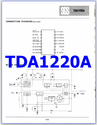 TDA1220A datasheet pinout