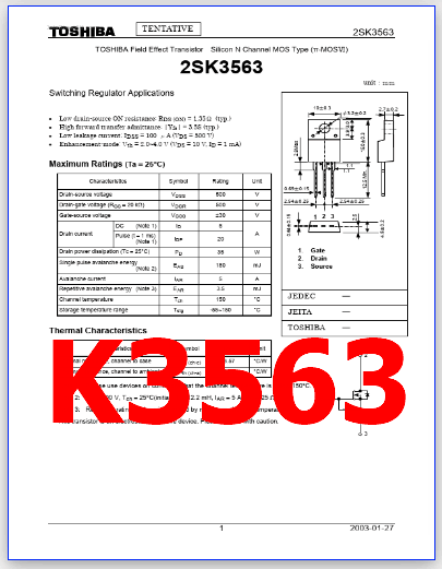K3563 pdf pinout