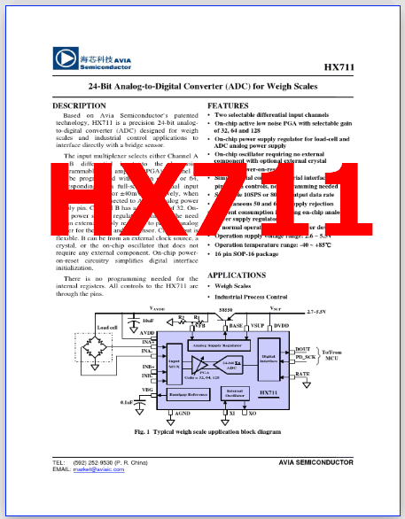 HX711 datasheet