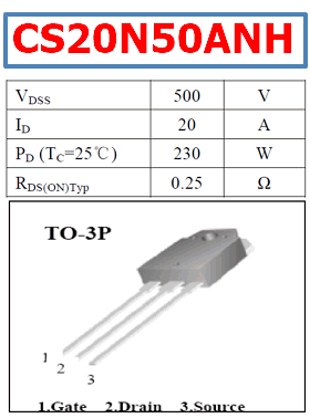CS20N50ANH pdf datasheet