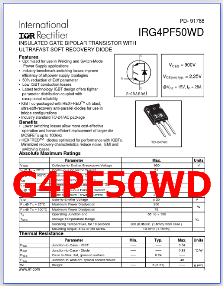 G4PF50WD pinout igbt