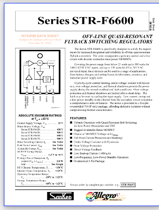 STRF6624 pinout datasheet