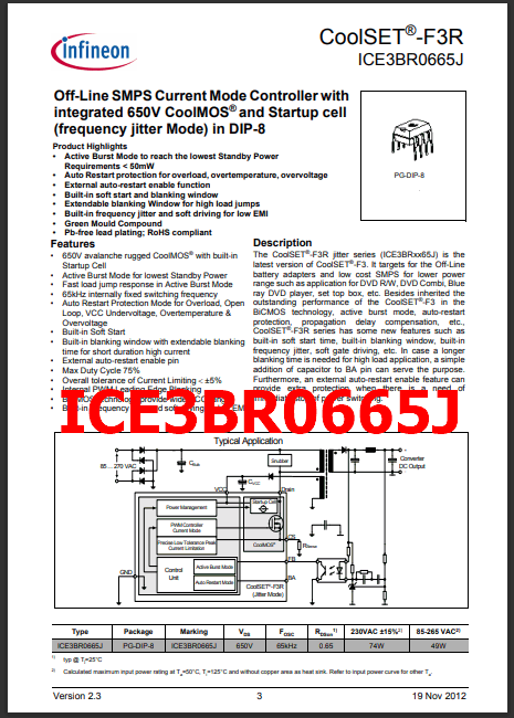 Chip Convertitore Potenza Infineon DFTV Service Shop CIRCUITO 
