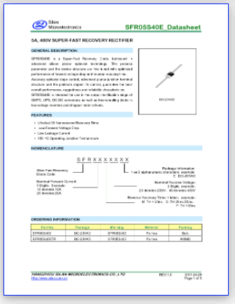 SFR05S40ETR pinout datasheet