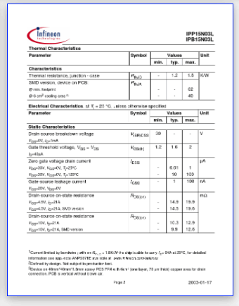 15N03LA Datasheet Meta Search