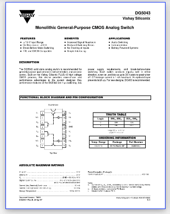 DG5043 pinout datasheet
