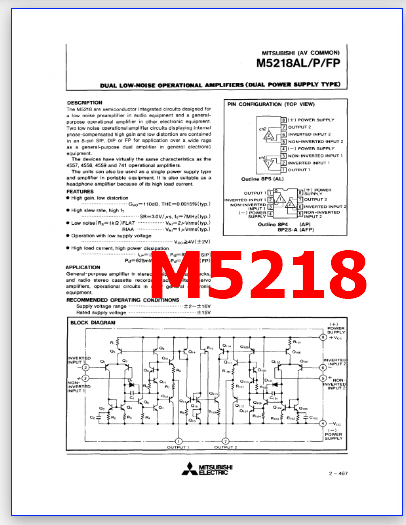 thumbnail image 2 of Mitsubishi M5218A Integrated Circuit – New Original (Dalbani) 2 of 5