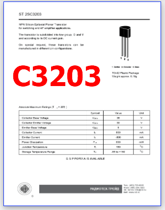 C3203 pinout datasheet