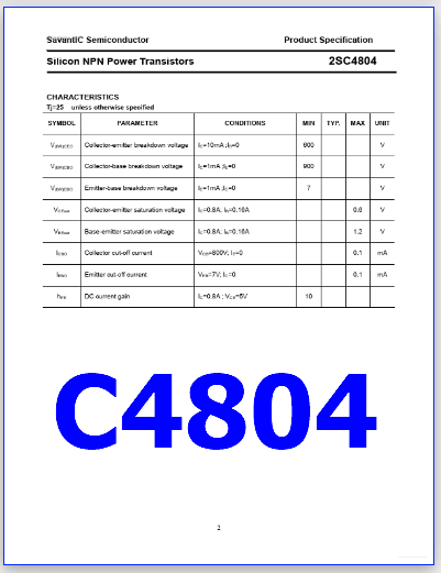C4804 pdf transistor